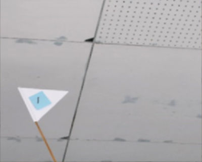 城西中 体育館入口天井