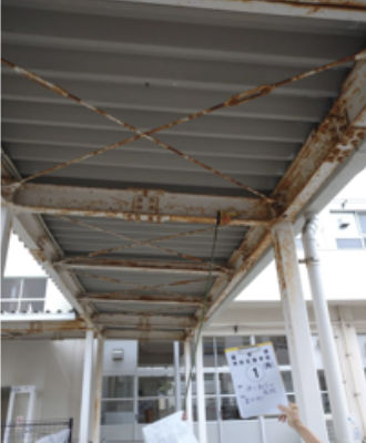 屋形原特別支援学校　渡り廊下屋根