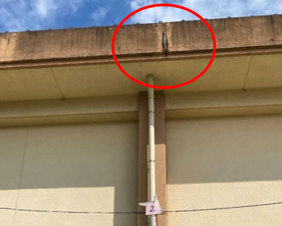 有住小学校　体育館　パラペット（数か所あり）