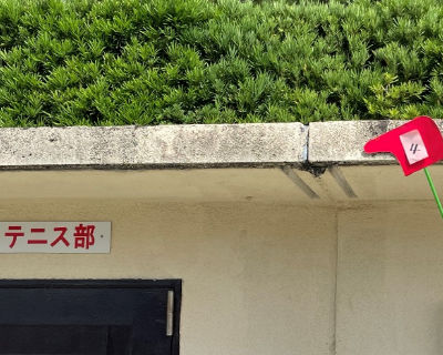 片江中学校　部室壁上部