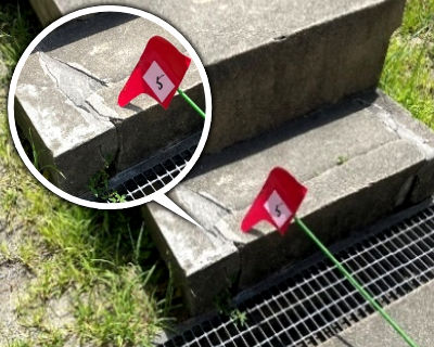 長尾中学校　体育館東外通路