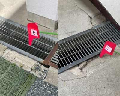 長尾中学校　体育館入口そばトイレ外