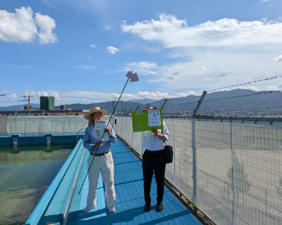 長丘中学校・プールサイド