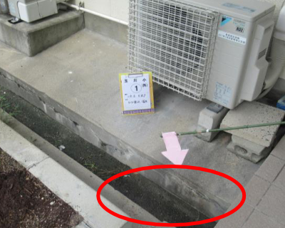 玉川小・玄関左　犬走